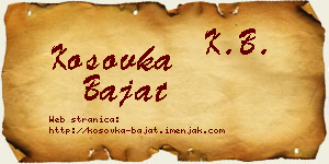 Kosovka Bajat vizit kartica